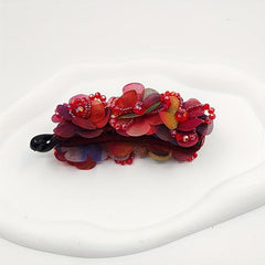 Rhinestone Flower Hair Claw Clip for Women Girls