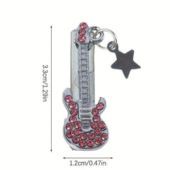 Y2K Guitar Hair Clip Star Tassel Duck Bill Clip