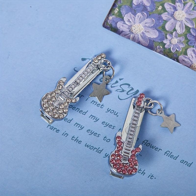 Y2K Guitar Hair Clip Star Tassel Duck Bill Clip
