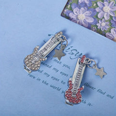Y2K Guitar Hair Clip Star Tassel Duck Bill Clip