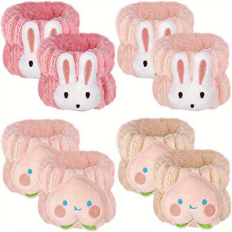 8 Pcs Cartoon Wrist Wash Towels Face Spa Wristbands