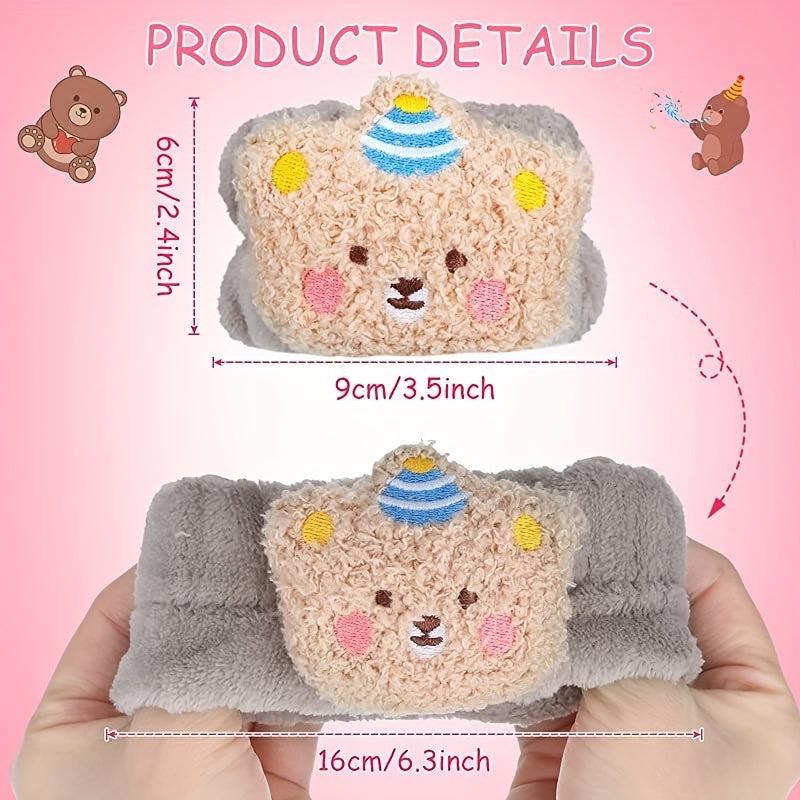 8 Pcs Cartoon Wrist Wash Towels Face Spa Wristbands