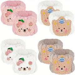 8 Pcs Cartoon Wrist Wash Towels Face Spa Wristbands