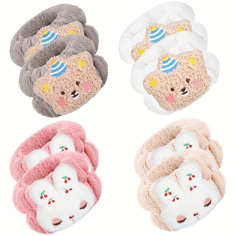 8 Pcs Cartoon Wrist Wash Towels Face Spa Wristbands