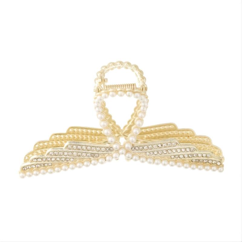 Rhinestone Flower Hair Claw Alloy Shark Claw Back Head Hair Clip