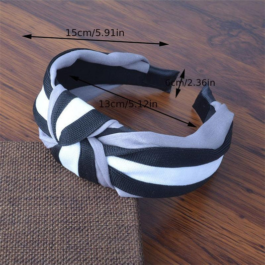 Christmas Knotted Headband Blocking Top Knot Hairband Padded Wide Hair Hoop