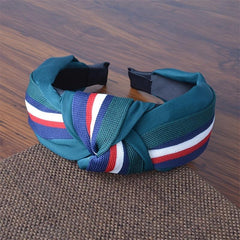 Christmas Knotted Headband Blocking Top Knot Hairband Padded Wide Hair Hoop