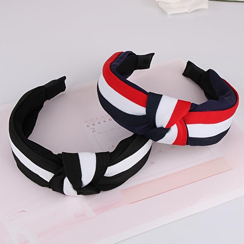 Christmas Knotted Headband Blocking Top Knot Hairband Padded Wide Hair Hoop