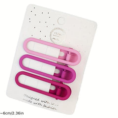 3pcs Pink Hair Clip Hollow Alloy Clip Rabbit Bow Duck Billed Clip
