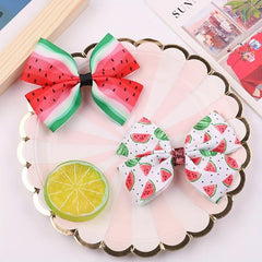 Watermelon Pattern Hair Clips Fruit Bow Hair Clips for Women Girls