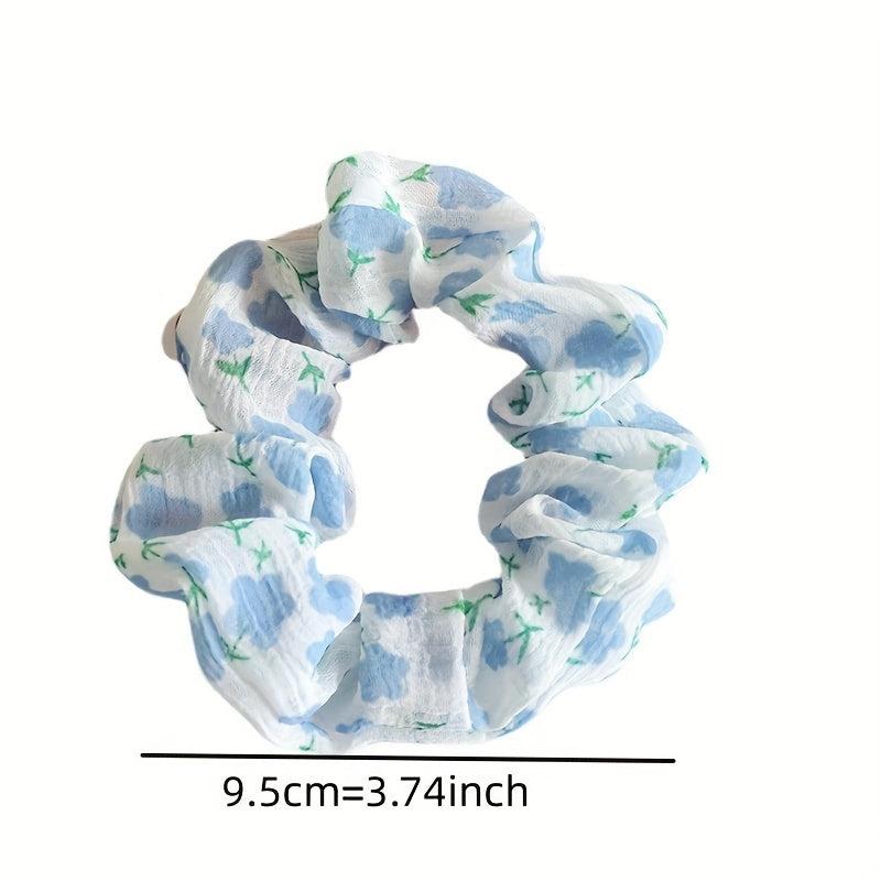 10pcs Checkered & Polka Dot Scrunchies Hair Tie Ponytail Holder