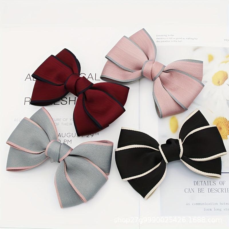 Fabric Bowknot Hair Clip Non slip French Barrette Side Clip Hair Accessories