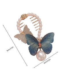 Vintage Rhinestone Butterfly Hair Claw Clip