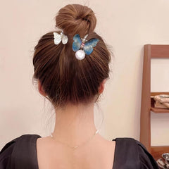 Vintage Rhinestone Butterfly Hair Claw Clip