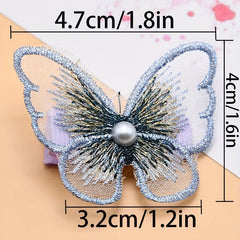 3pcs Butterfly Hair Clip Barrette Non Crease Hair Slides Clip