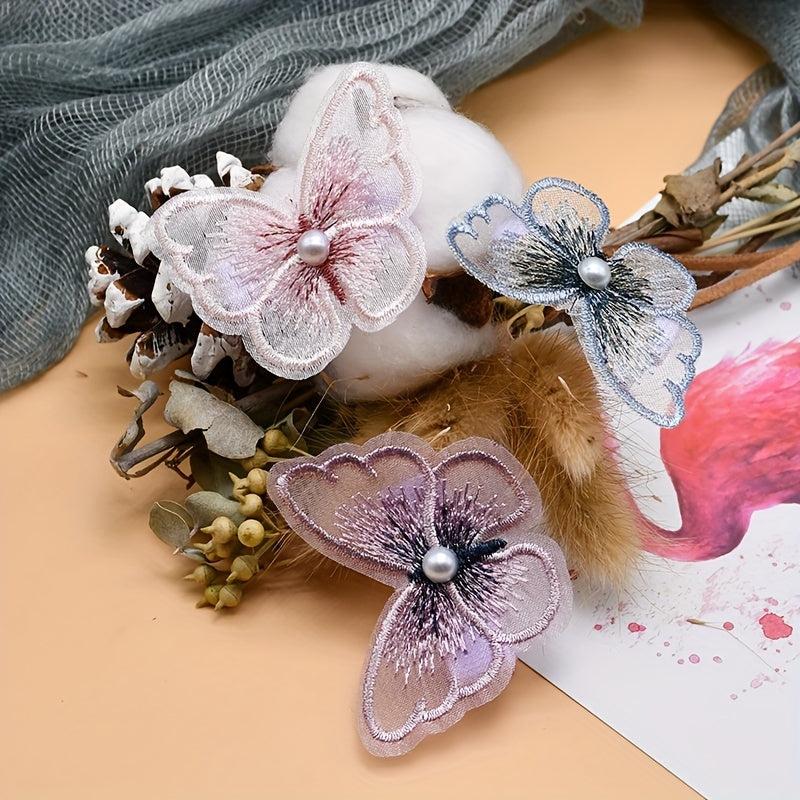 3pcs Butterfly Hair Clip Barrette Non Crease Hair Slides Clip
