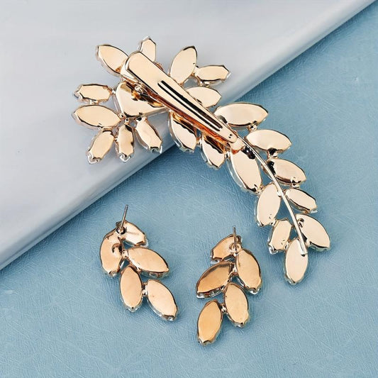 Rhinestone Flower Hair Clip Set for Girls Women