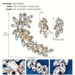 Rhinestone Flower Hair Clip Set for Girls Women