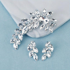 Rhinestone Flower Hair Clip Set for Girls Women