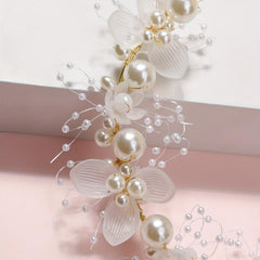 Faux Pearl Flower Headband Wreath Hair Band Hair Accessories For Women