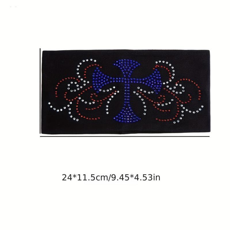 Rhinestone Headband Bandana For Women Wide Elastic Headwear