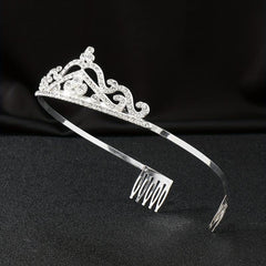 Silvery Rhinestone Headband Comb Hair Jewelry Tiara