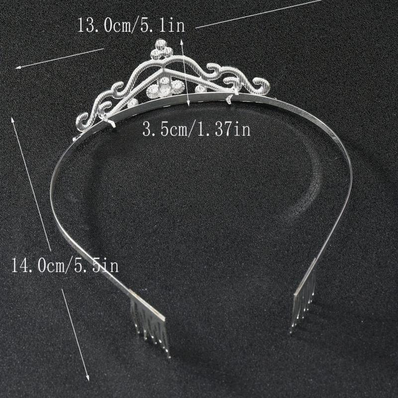 Silvery Rhinestone Headband Comb Hair Jewelry Tiara