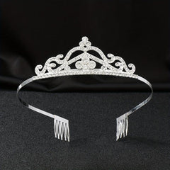 Silvery Rhinestone Headband Comb Hair Jewelry Tiara