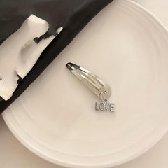 6pcs Silvery Hair Clip With Pendant Snap Clip Side Clip Bangs Clip