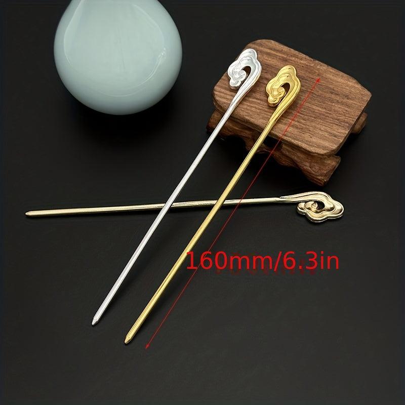 Auspicious Cloud Hairpin Retro Metal Hair Clips Bun Maker Non Slip Decoration