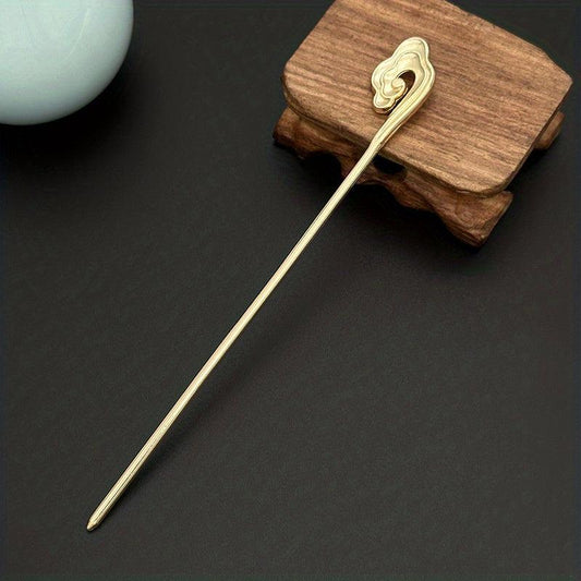 Auspicious Cloud Hairpin Retro Metal Hair Clips Bun Maker Non Slip Decoration