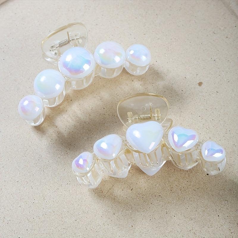 2pcs Large Shark Claw Hair Clip Sweet and Versatile Hair Accessories