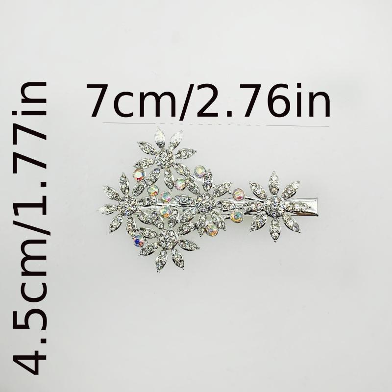 Rhinestone Flower Hair Clip Barrette Hair Slides Clip Non Slip Hair Decoration