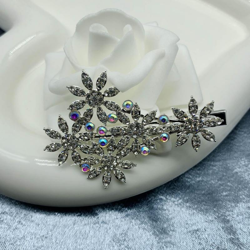 Rhinestone Flower Hair Clip Barrette Hair Slides Clip Non Slip Hair Decoration