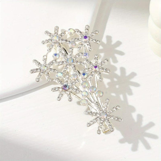 Rhinestone Flower Hair Clip Barrette Hair Slides Clip Non Slip Hair Decoration