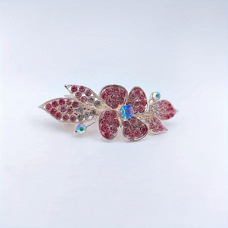 Flower Rhinestone Hair Clip Wedding Headdress Hair Barrettes Spring Clip