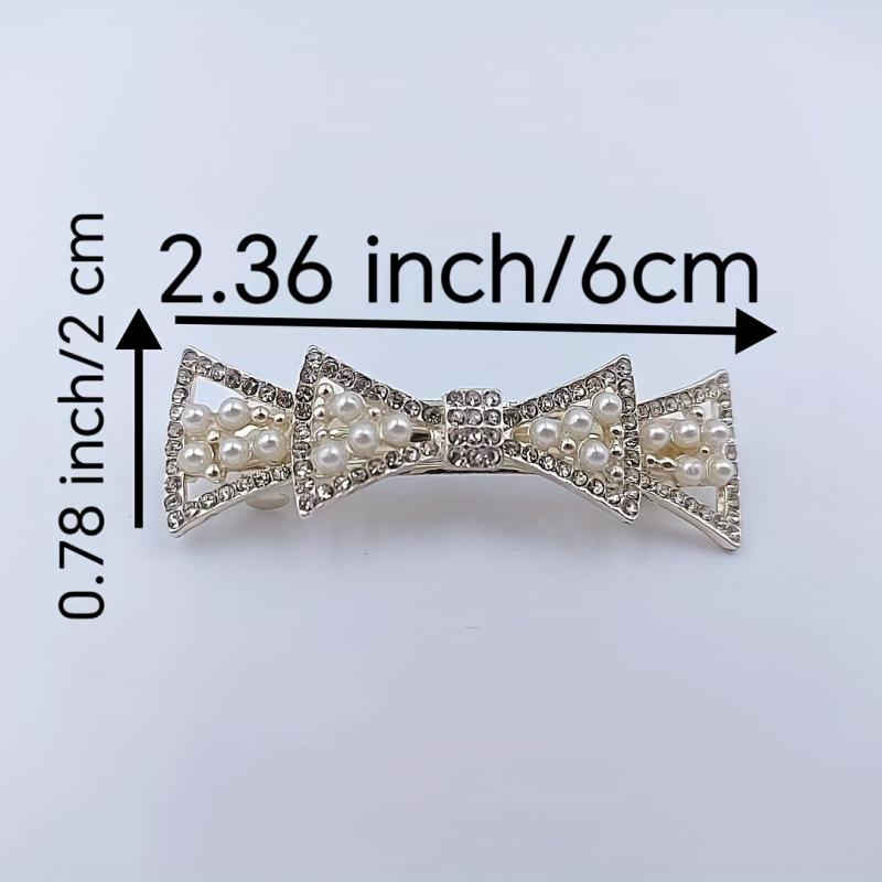 Faux Pearl Rhinestone Hair Clip Non Slip Hair Accessory