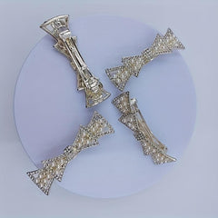 Faux Pearl Rhinestone Hair Clip Non Slip Hair Accessory