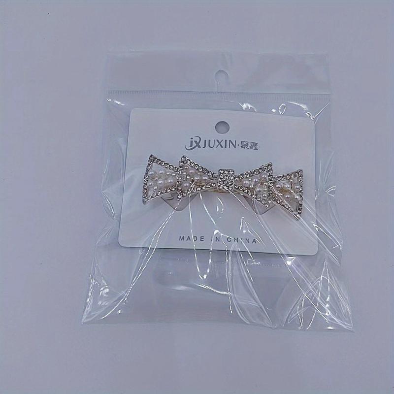 Faux Pearl Rhinestone Hair Clip Non Slip Hair Accessory
