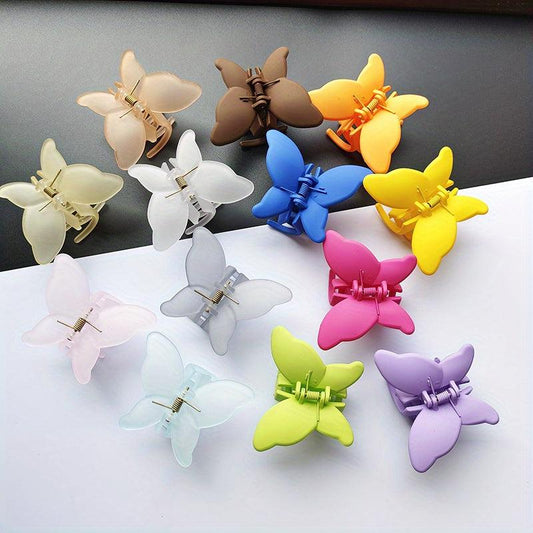 4pcs Butterfly Hair Claw Clip Jelly Banana Clip Non Slip Hair Decoration