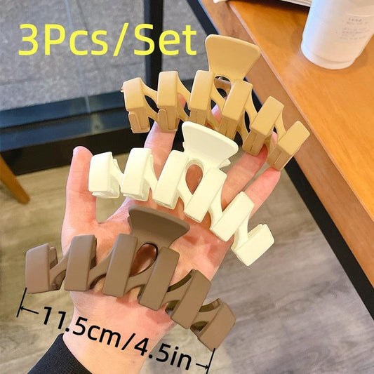3pcs Large Hair Claw Clips Non Slip Matte Hair Clips Strong Jumbo Claw Clips
