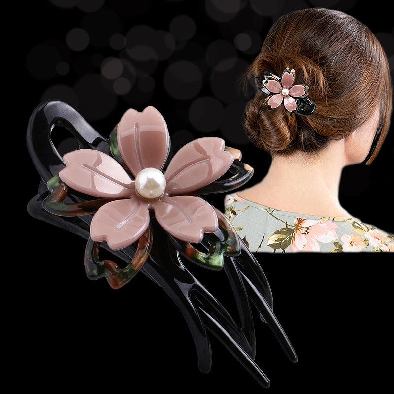 Large Flower Hair Clip Headwear Ponytail Clip