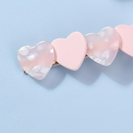 2pcs Heart Shape Hair Clip Non Slip Duck Billed Clip Hair Access