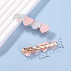 2pcs Heart Shape Hair Clip Non Slip Duck Billed Clip Hair Access