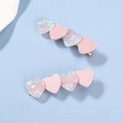 2pcs Heart Shape Hair Clip Non Slip Duck Billed Clip Hair Access