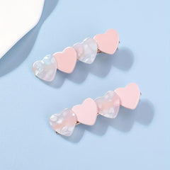 2pcs Heart Shape Hair Clip Non Slip Duck Billed Clip Hair Access