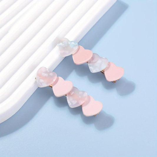 2pcs Heart Shape Hair Clip Non Slip Duck Billed Clip Hair Access