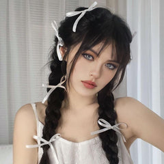Sweet Ribbon Bow Hair Clip Duck Billed Clip for Girls