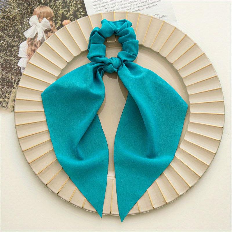 Floral Bowknot Hair Scarf Scrunchies Elastic Hair Tie