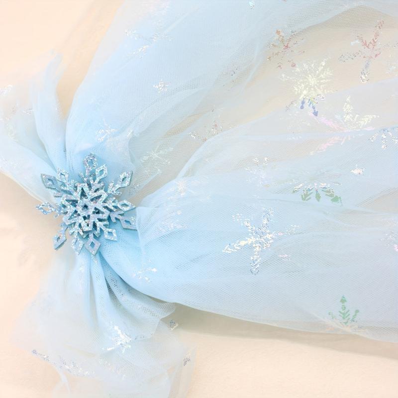 Snowflake Hair Bow Clips Sparkly Chiffon Barrettes Hair Accessories